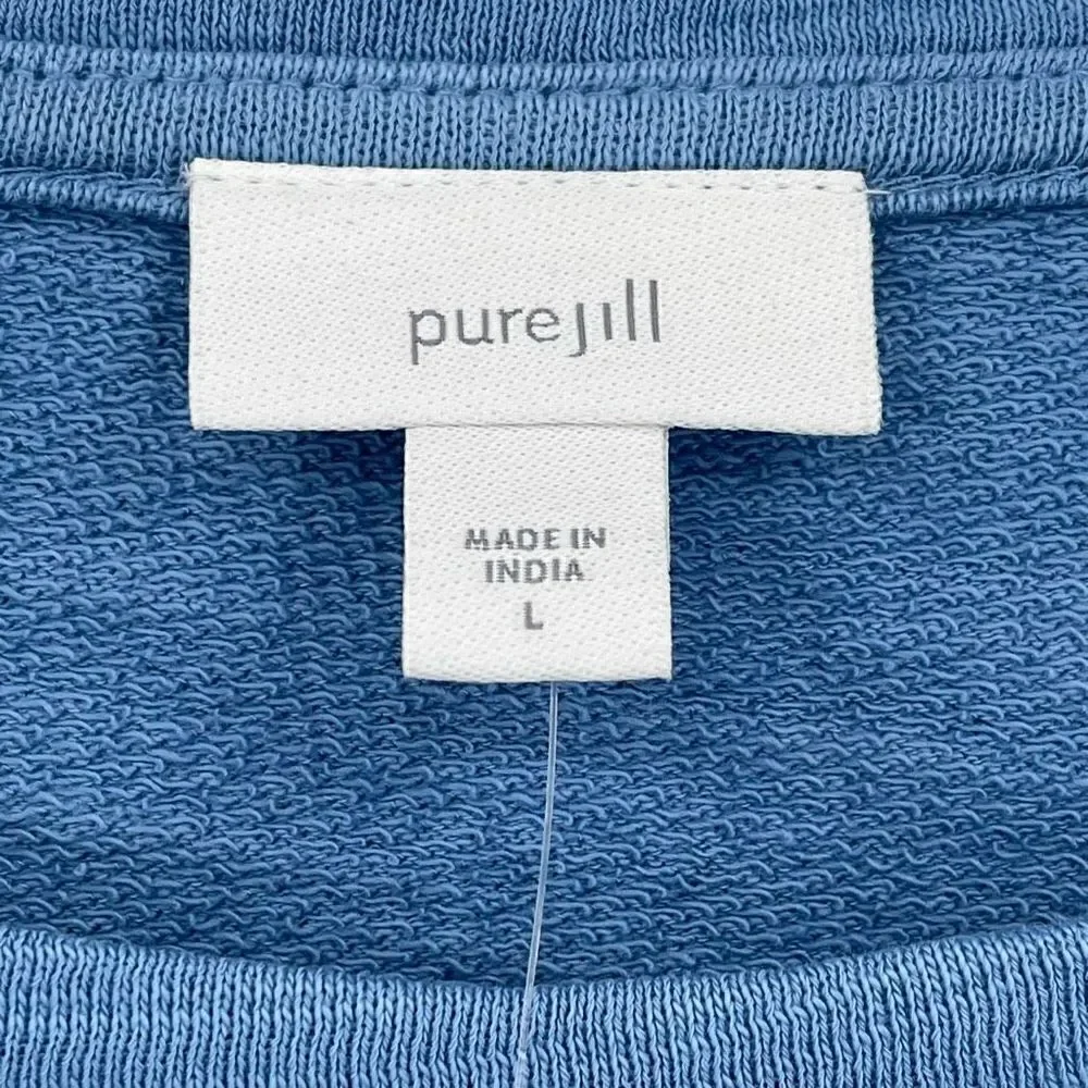 J Jill Pure Jill Terry Cloth Shirt Women Large Blue‎ NWT Casual Comfort - Picture 4 of 7